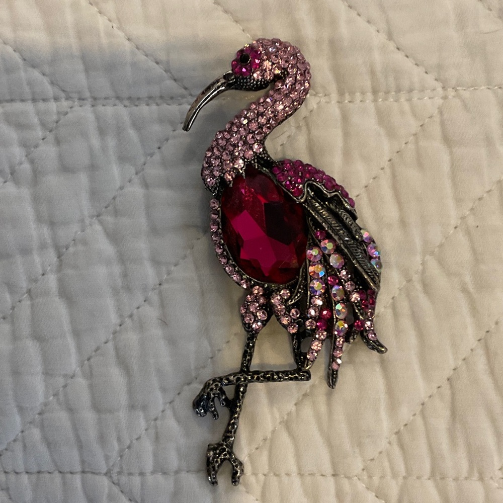 Pink and Red Flamingo Brooch